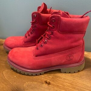 Timberland Red/Pink Boots - Men’s 8